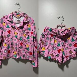 Art Class Pink Christmas Pj Short Set